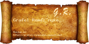 Grafel Reményke névjegykártya